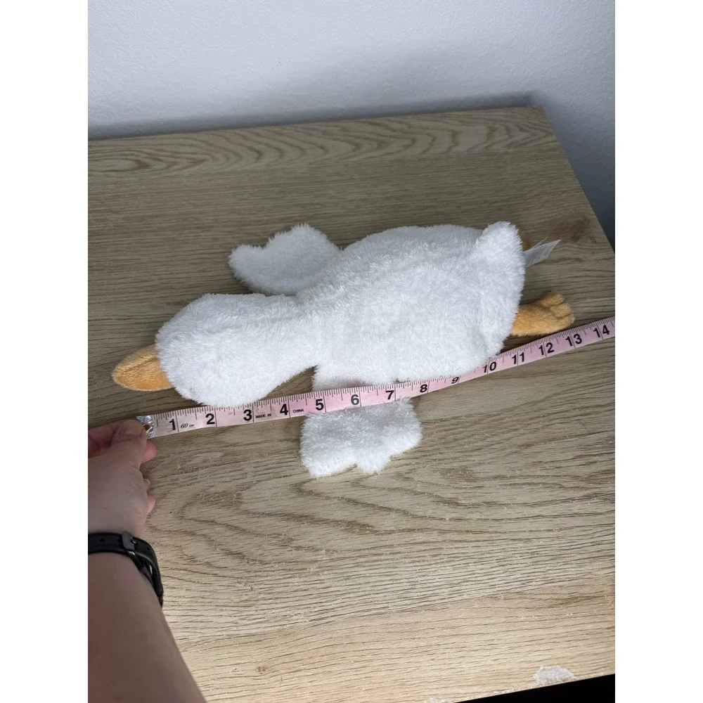Carters White Goose Plush Stuffed Animal Orange Beak 12 Inch Lovey Stuffie Baby